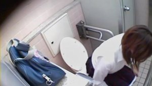 Schoolgirl voyeur masturbation in toilet