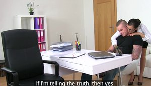 Cumshot after interview