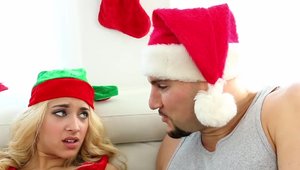 Exxxtra Small: Petite Uma Jolie cumshot on the Christmas
